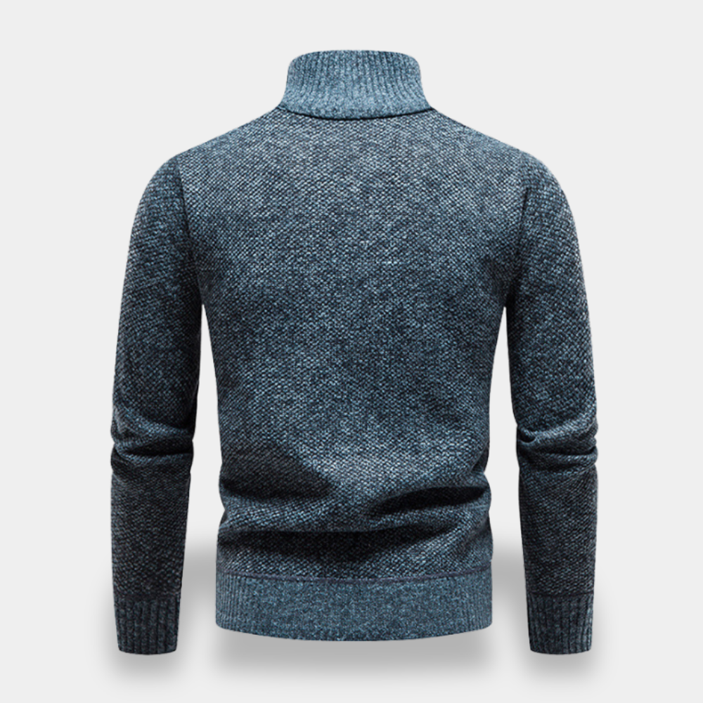 Gentle Class | Men's Half-Zip Knit Turtleneck Sweater