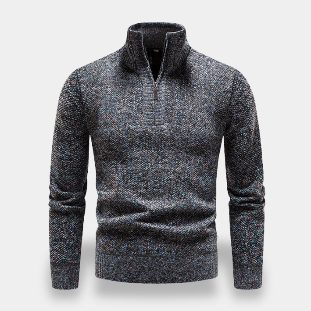 Gentle Class | Men's Half-Zip Knit Turtleneck Sweater