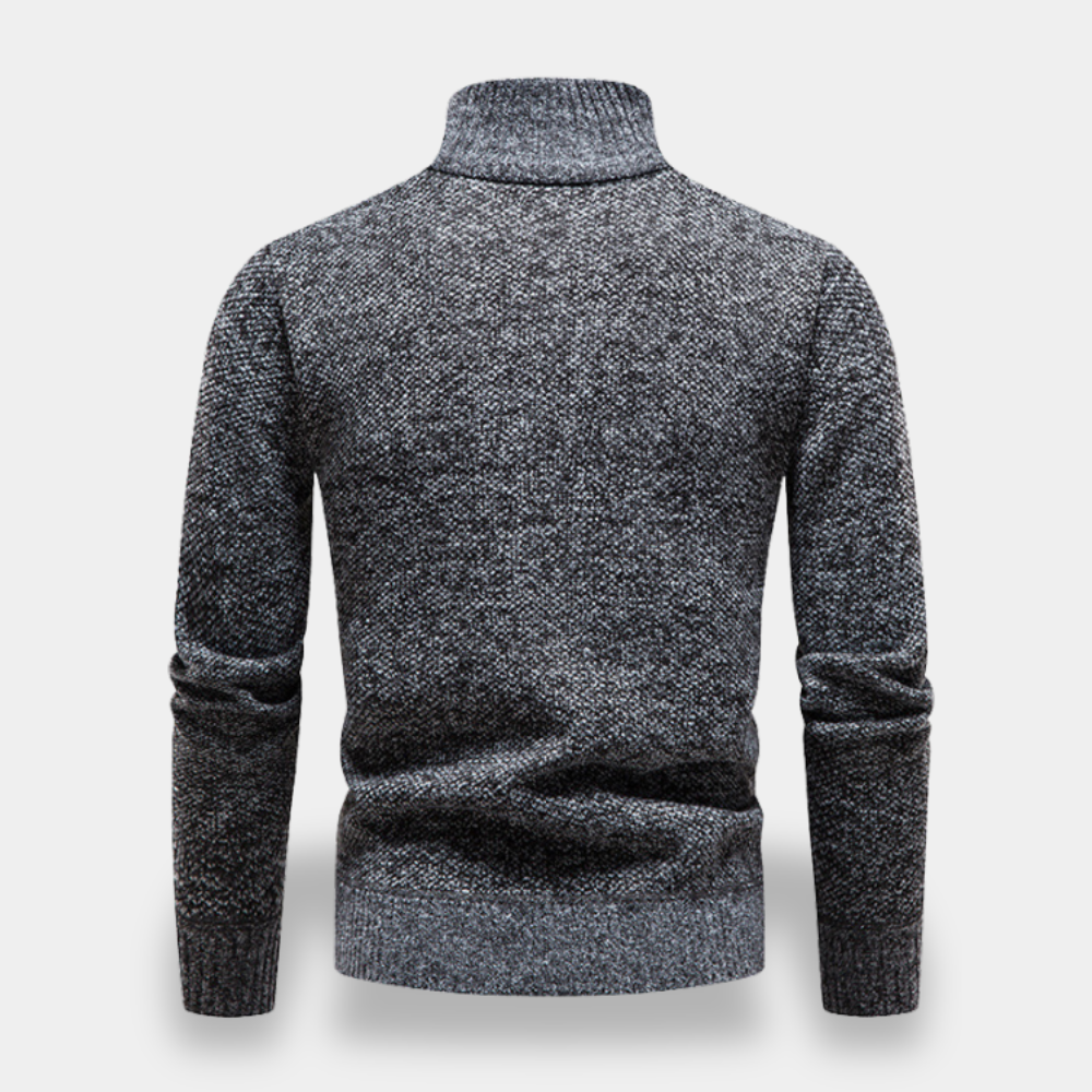 Gentle Class | Men's Half-Zip Knit Turtleneck Sweater