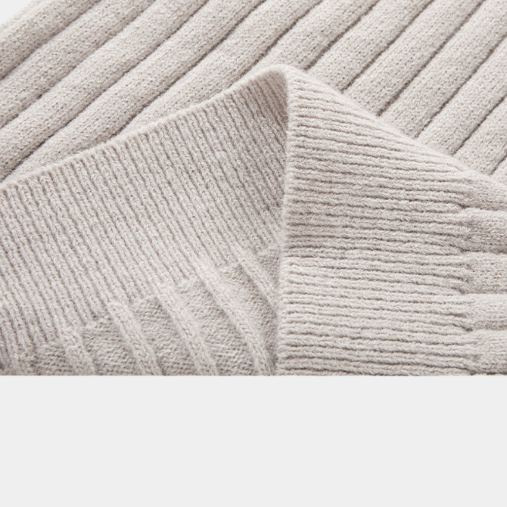Gentle Class | Men's Ribbed Half-Zip Turtleneck Sweater