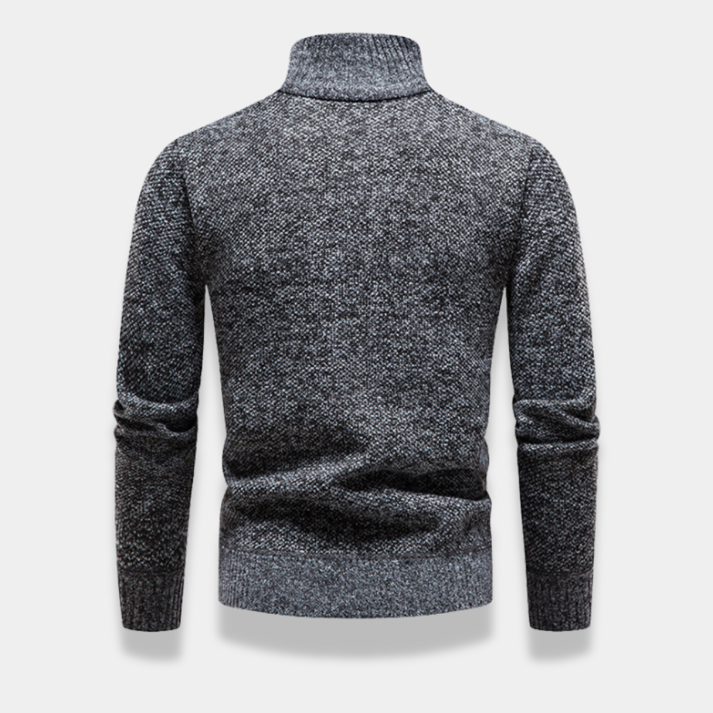 Gentle Class | Men's Fleece Knit Half-Zip Sweater