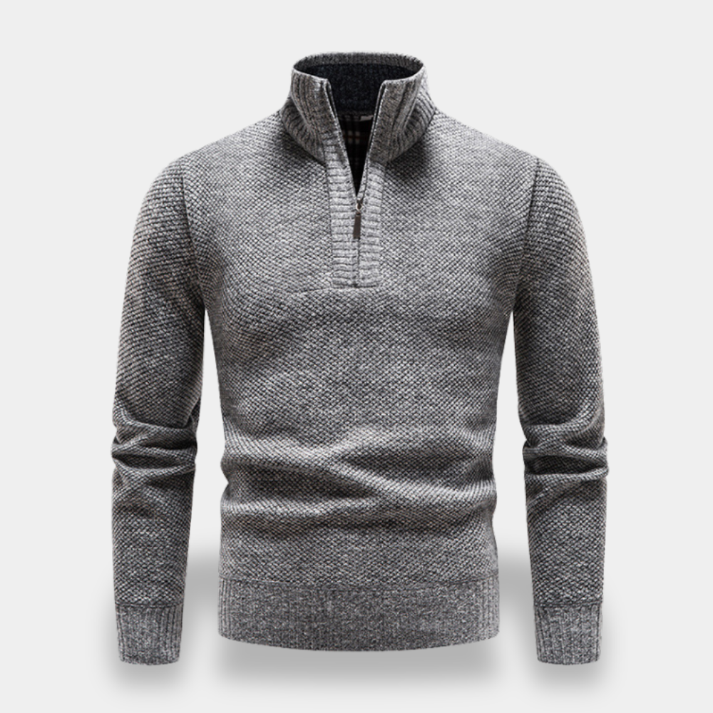 Gentle Class | Men's Half-Zip Knit Turtleneck Sweater