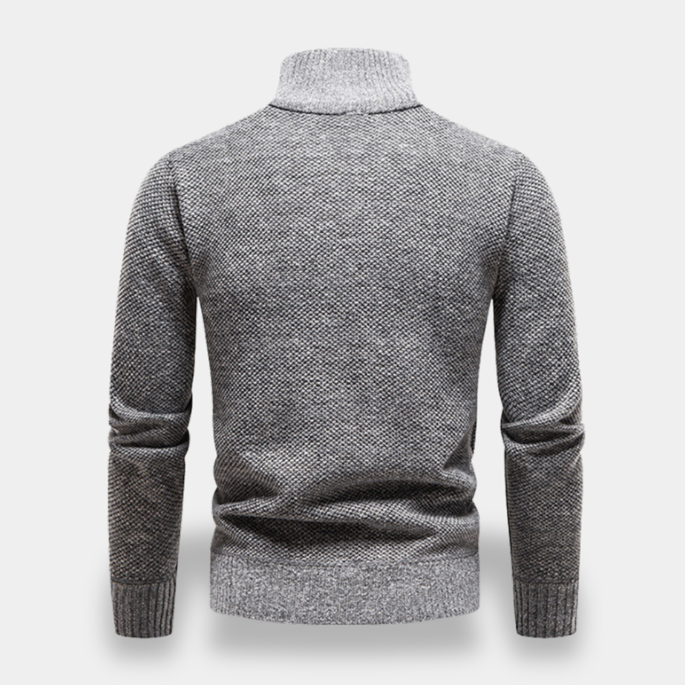Gentle Class | Men's Half-Zip Knit Turtleneck Sweater