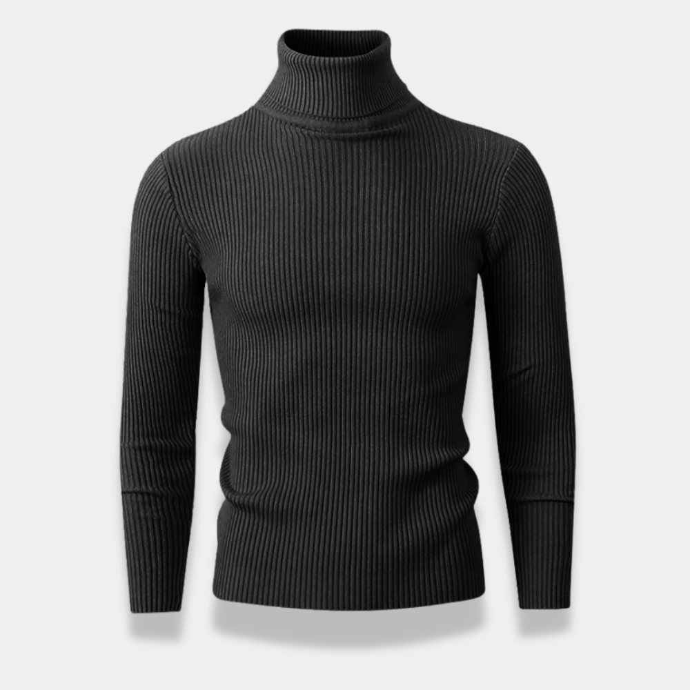 Gentle Class | Men's Striped Knit Turtleneck Sweater