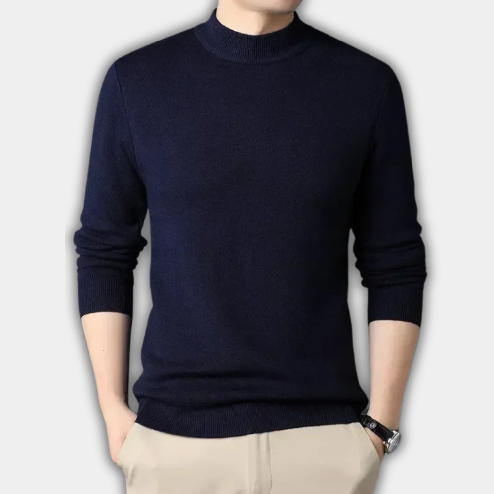 Gentle Class | Men's Slim Fit Wool Half-Turtleneck Sweater