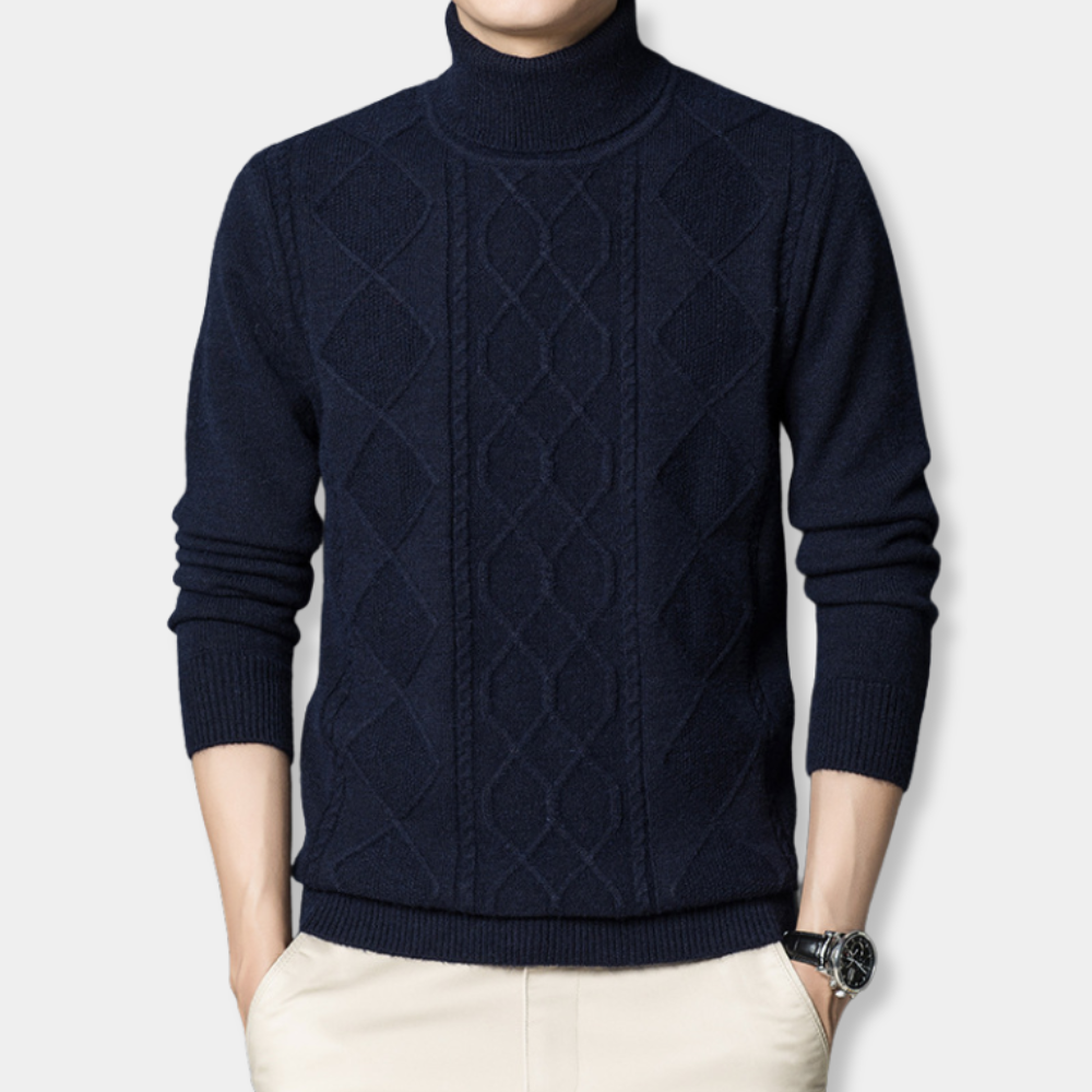 Gentle Class | Men's Wool Blend Turtleneck Knit Sweater