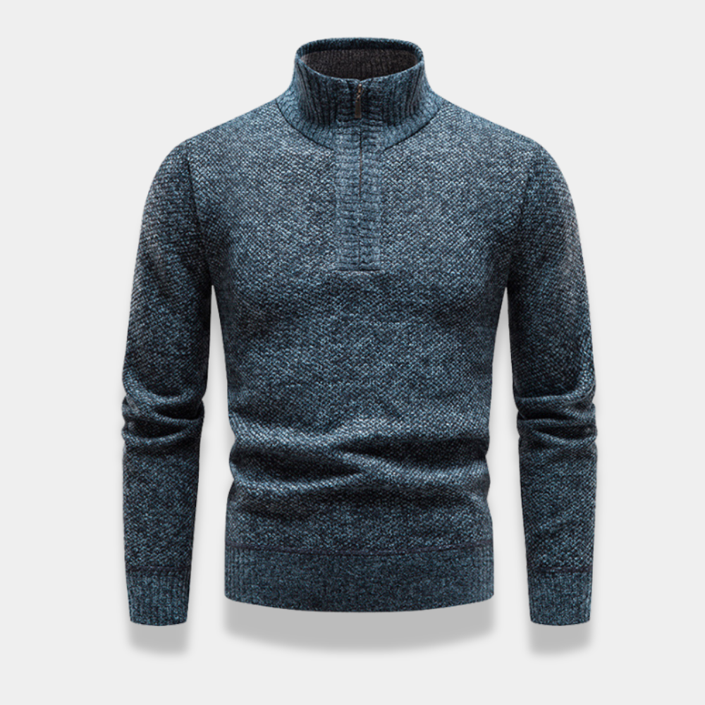Gentle Class | Men's Fleece Knit Half-Zip Sweater
