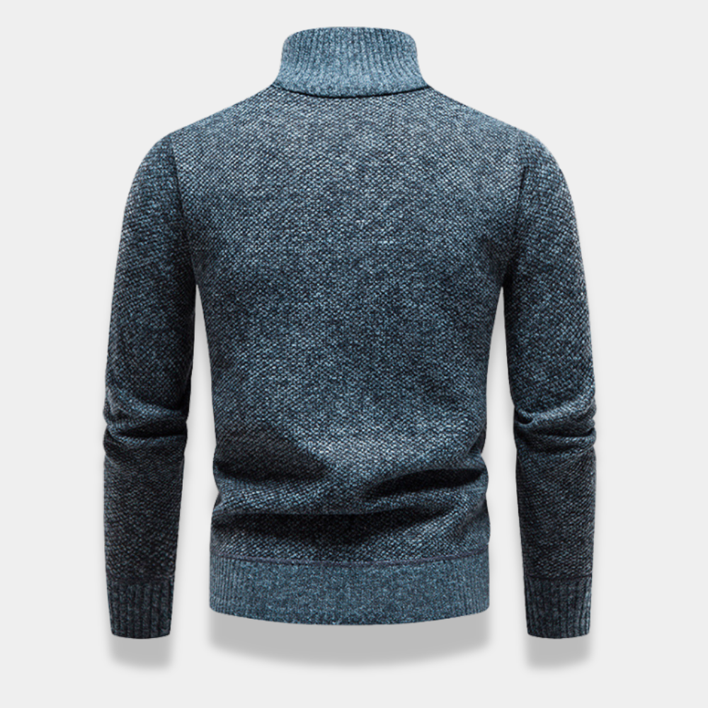 Gentle Class | Men's Fleece Knit Half-Zip Sweater