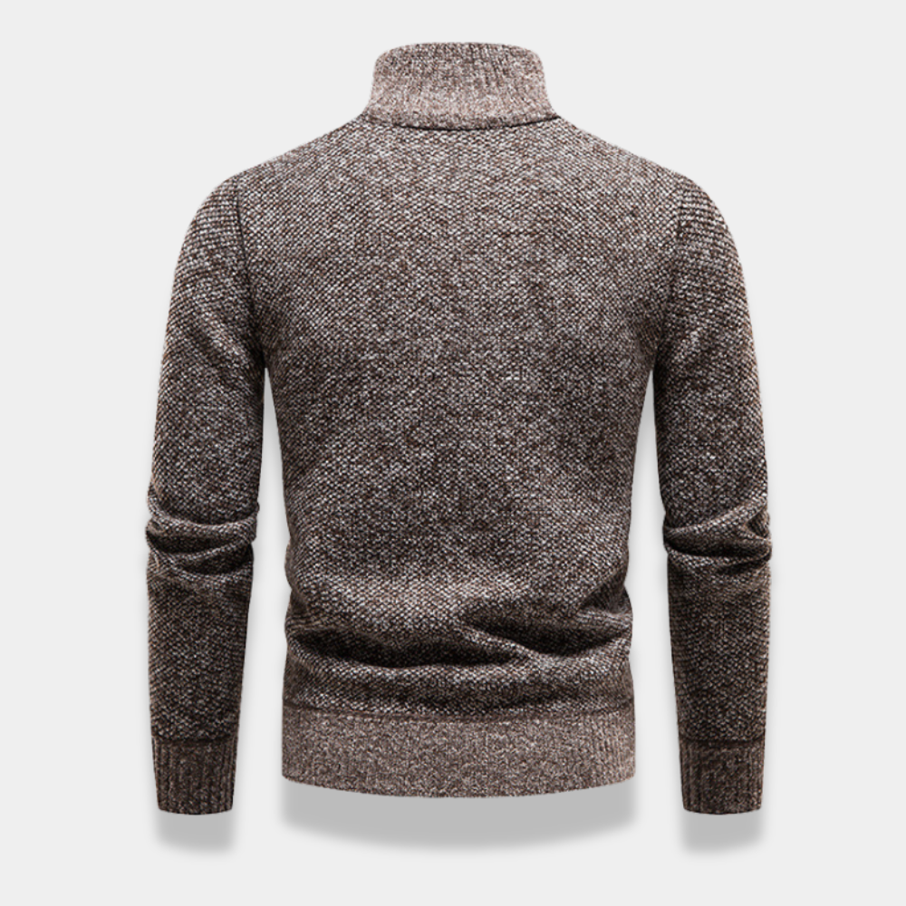 Gentle Class | Men's Fleece Knit Half-Zip Sweater