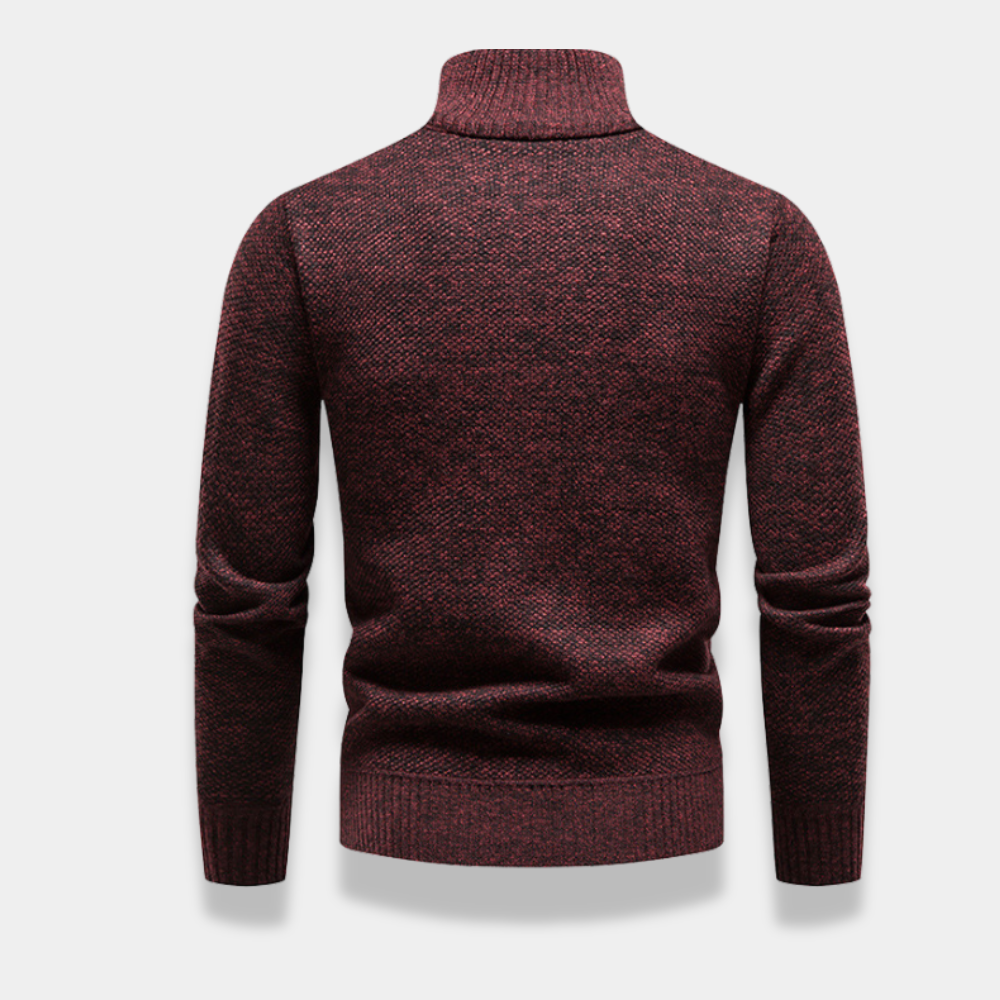 Gentle Class | Men's Fleece Knit Half-Zip Sweater