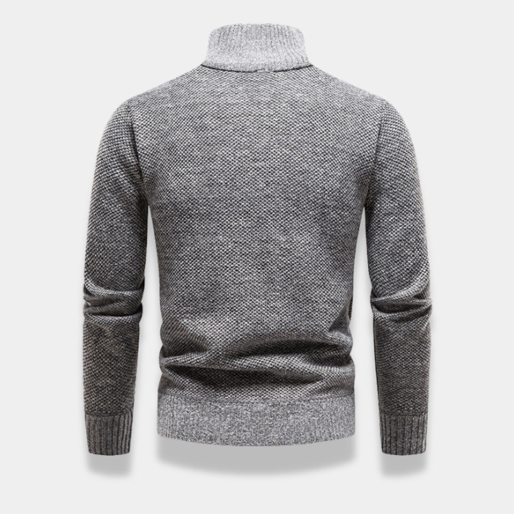 Gentle Class | Men's Fleece Knit Half-Zip Sweater