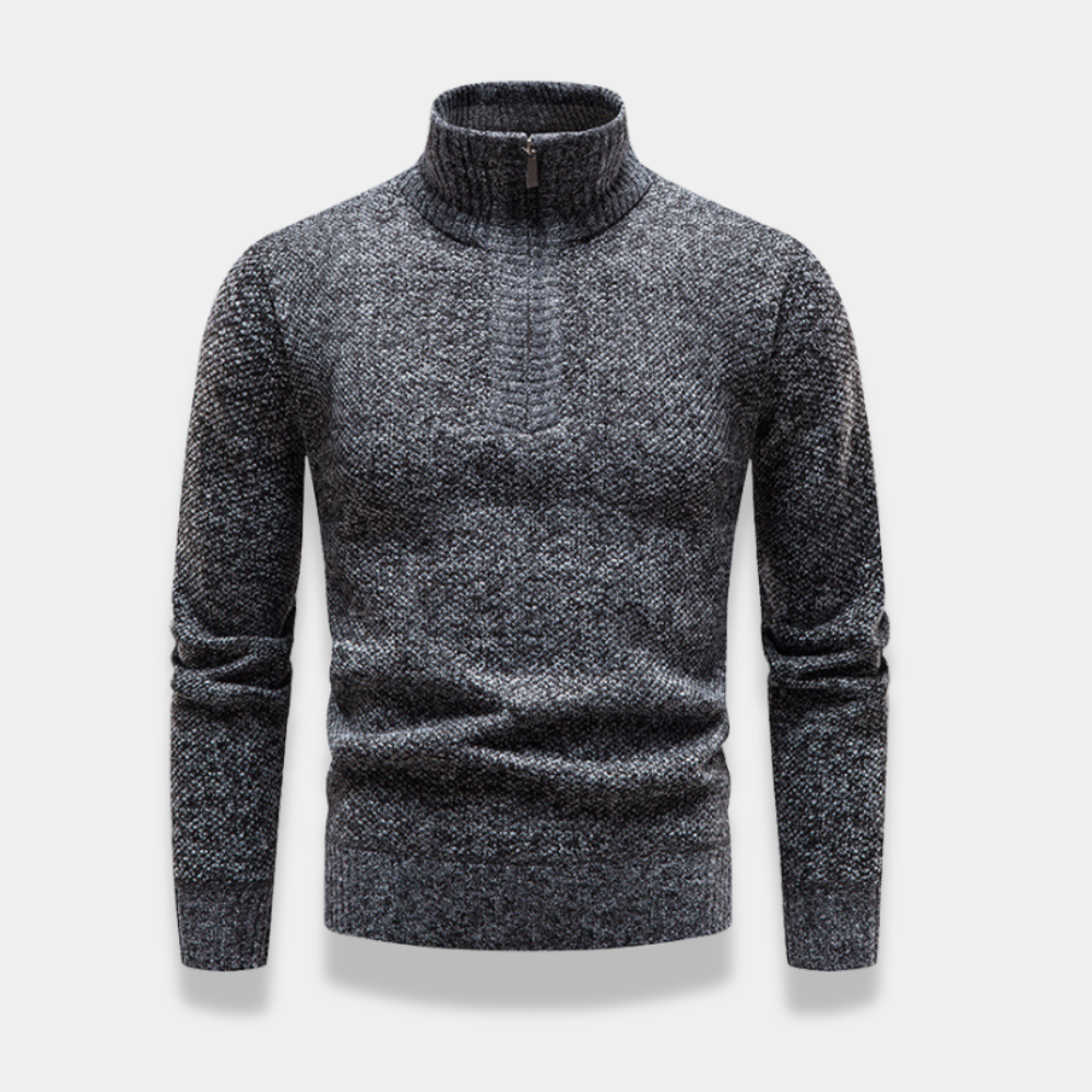 Gentle Class | Men's Fleece Knit Half-Zip Sweater