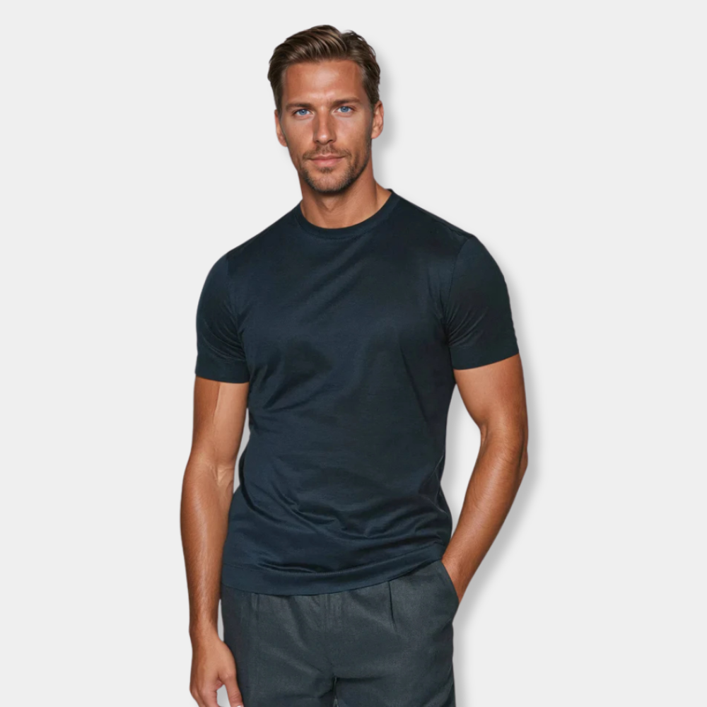 Gentle Class | Men's Supima Cotton Essential T-Shirt Marineblue