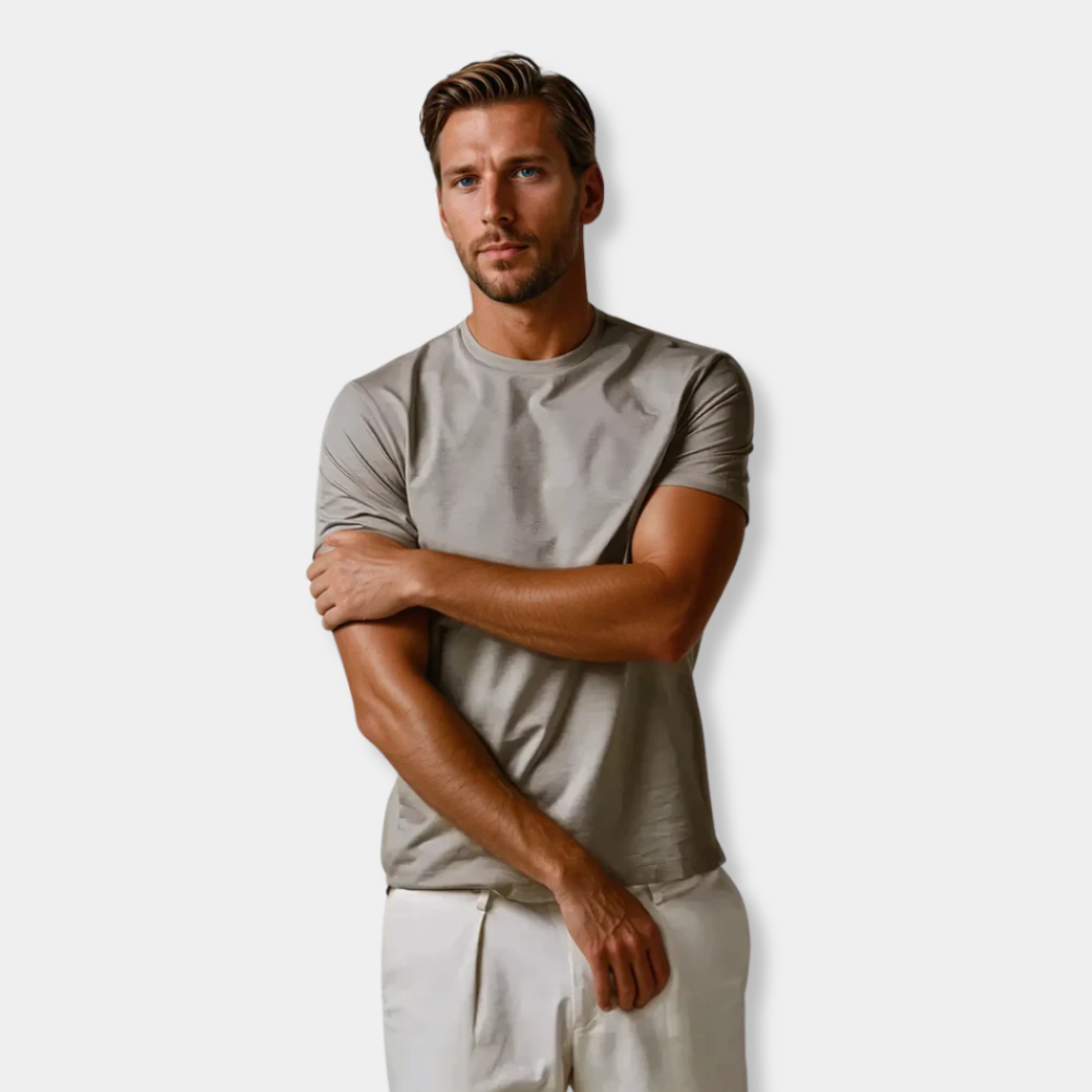 Gentle Class | Men's Supima Cotton Essential T-Shirt Beige