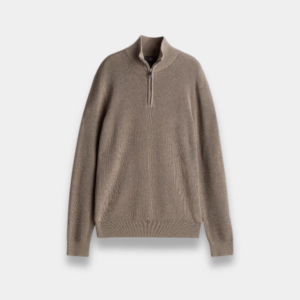 Gentle Class | Men's Cotton Half-Zip Pullover Sweater